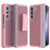 Galaxy Z Fold5 Case With Tempered Glass Screen Protector, Holster Belt Clip & Built-In Kickstand [Pink]