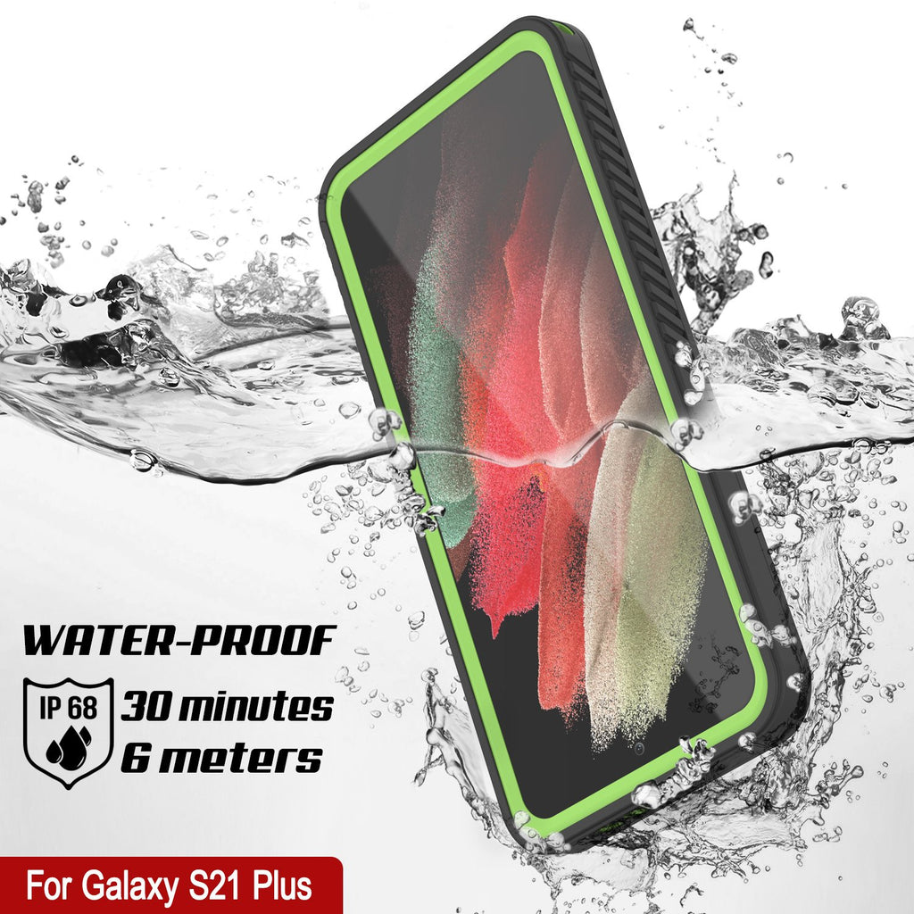 Galaxy S21+ Plus Water/Shockproof [Extreme Series] Screen Protector Case [Light Green] (Color in image: Black)