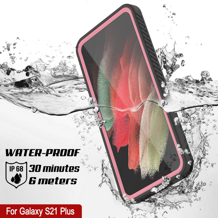 Galaxy S21+ Plus Water/Shock/Snowproof [Extreme Series] Slim Screen Protector Case [Pink] (Color in image: Light blue)