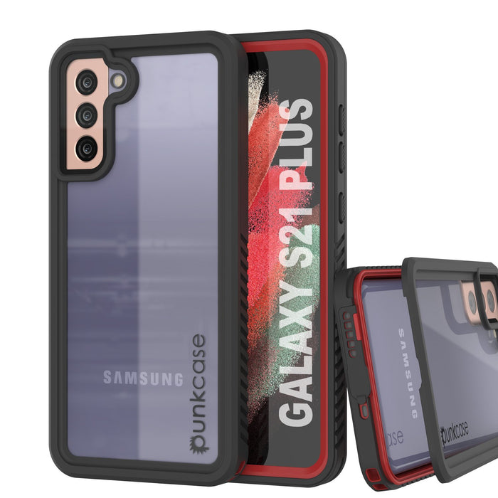 Galaxy S21+ Plus Water/Shock/Snowproof [Extreme Series] Slim Screen Protector Case [Red] (Color in image: Red)