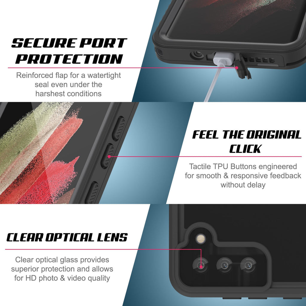 Galaxy S21+ Plus Waterproof Case PunkCase StudStar Pink Thin 6.6ft Underwater IP68 Shock/Snow Proof (Color in image: light green)
