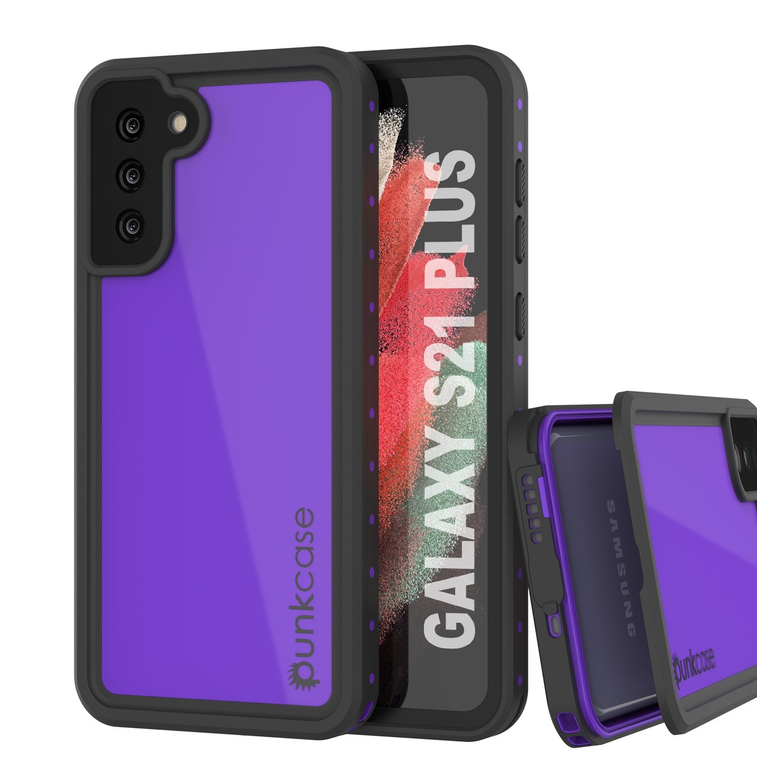 Galaxy S21+ Plus Waterproof Case PunkCase StudStar Purple Thin 6.6ft Underwater IP68 Shock/Snow Proof (Color in image: purple)