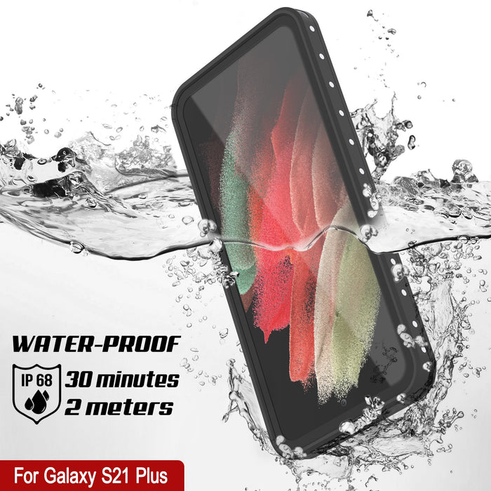 Galaxy S21+ Plus Waterproof Case, Punkcase StudStar White Thin 6.6ft Underwater IP68 Shock/Snow Proof (Color in image: black)