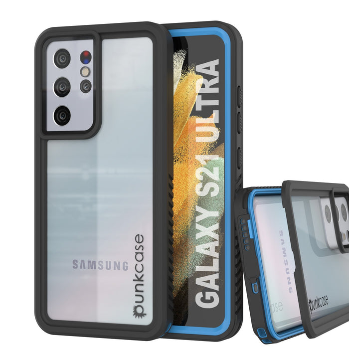 Galaxy S21 Ultra Water/Shock/Snow/dirt proof [Extreme Series] Slim Case [Light Blue] (Color in image: Light blue)