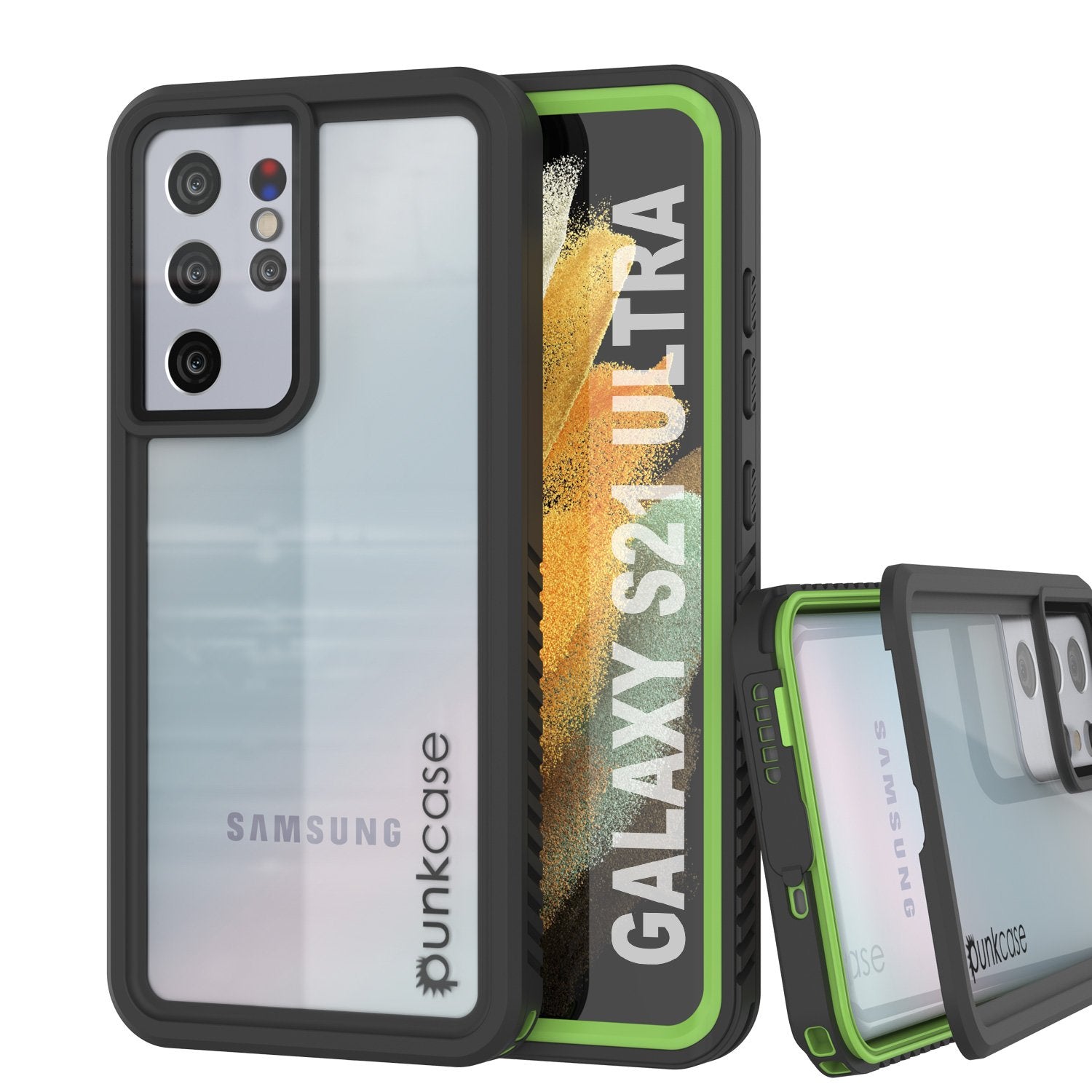 Galaxy S21 Ultra Water/Shockproof [Extreme Series] Screen Protector Case [Light Green] (Color in image: Light Green)