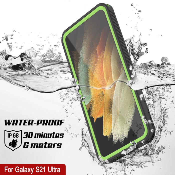 Galaxy S21 Ultra Water/Shockproof [Extreme Series] Screen Protector Case [Light Green] (Color in image: Black)