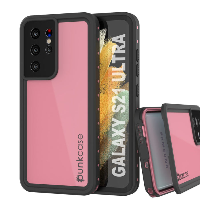 Galaxy S21 Ultra Waterproof Case PunkCase StudStar Pink Thin 6.6ft Underwater IP68 Shock/Snow Proof (Color in image: pink)