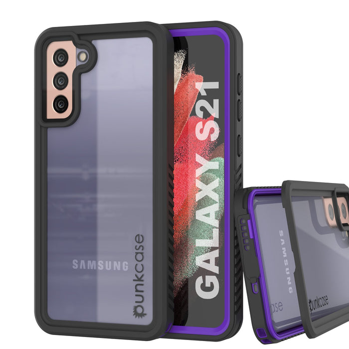 Galaxy S21 Water/Shockproof [Extreme Series] Slim Screen Protector Case [Purple] (Color in image: Purple)