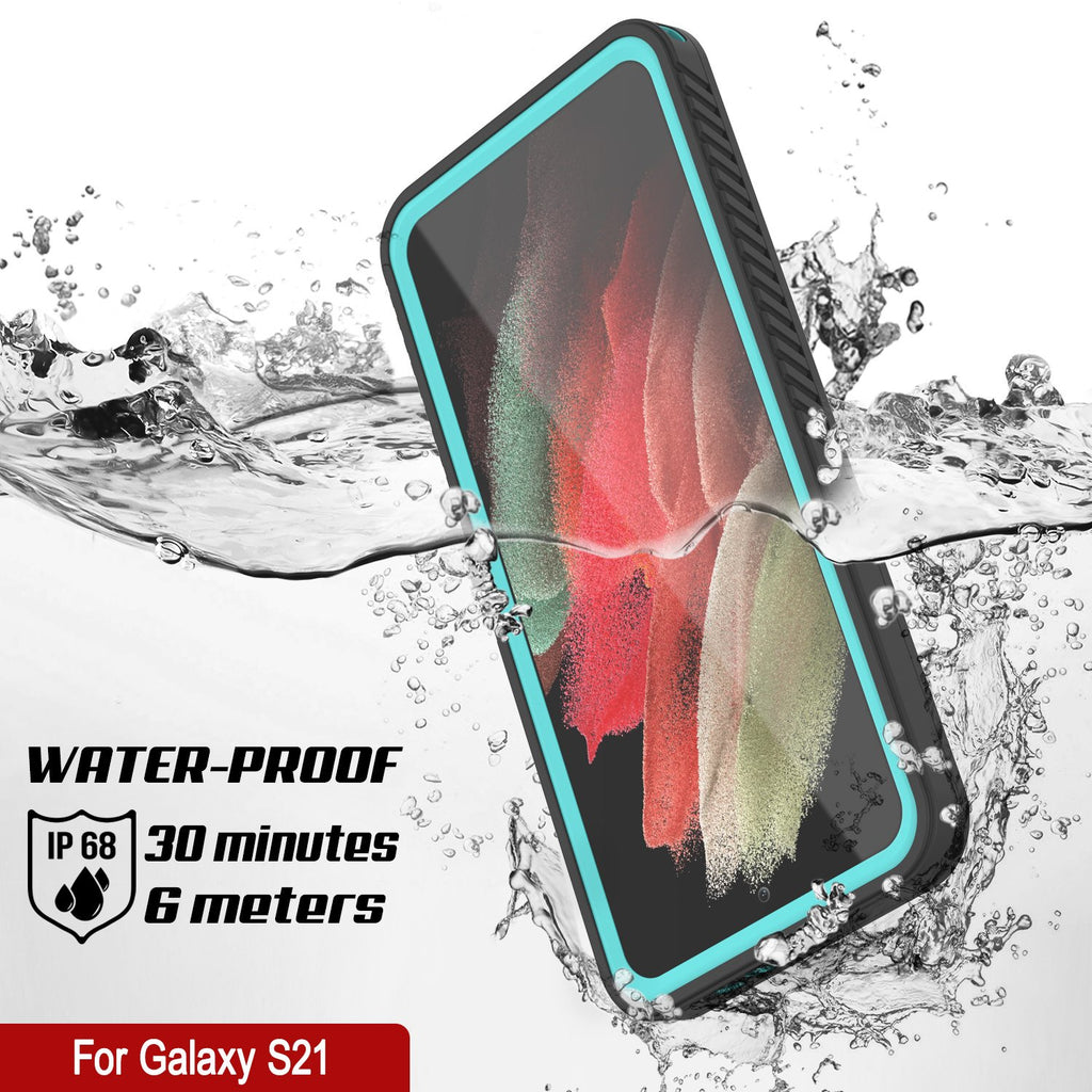 Galaxy S21 Water/Shock/Snowproof [Extreme Series]  Screen Protector Case [Teal] (Color in image: Red)