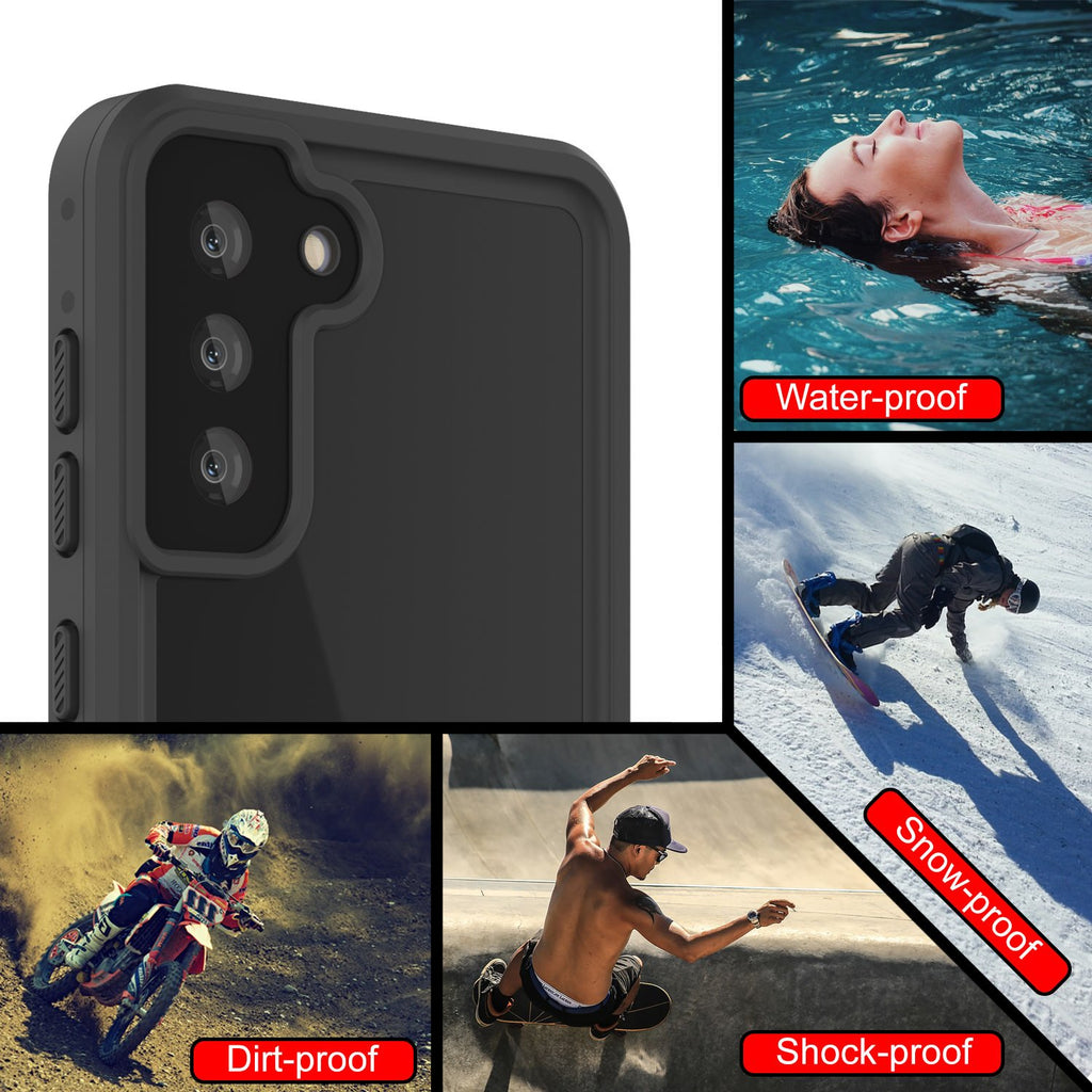 Galaxy S21 Waterproof Case, Punkcase StudStar White Thin 6.6ft Underwater IP68 Shock/Snow Proof (Color in image: red)