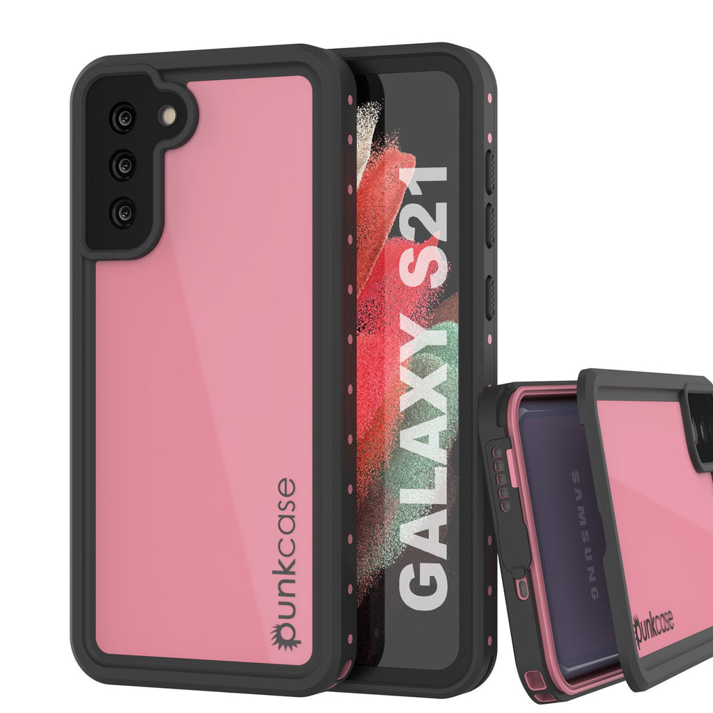 Galaxy S21 Waterproof Case PunkCase StudStar Pink Thin 6.6ft Underwater IP68 Shock/Snow Proof (Color in image: pink)
