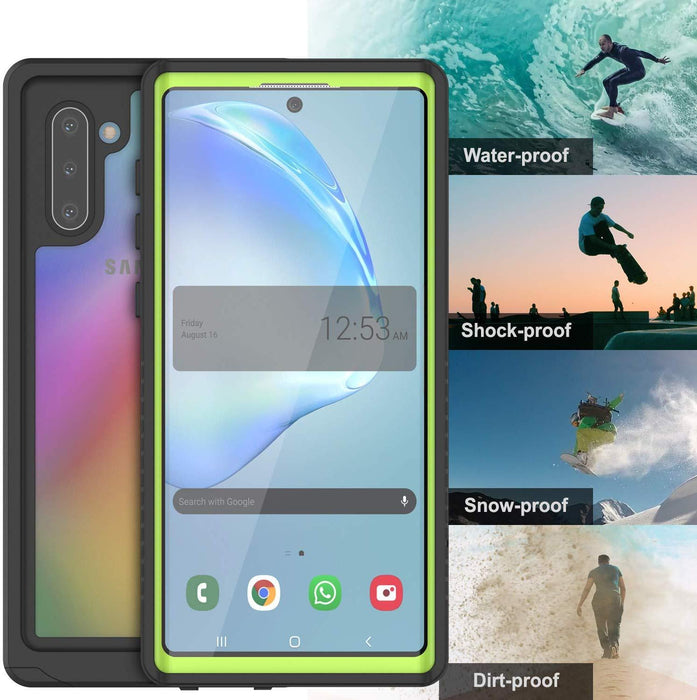 Galaxy Note 10 Case, Punkcase [Extreme Series] Armor Cover W/ Built In Screen Protector [Light Green] (Color in image: Teal)