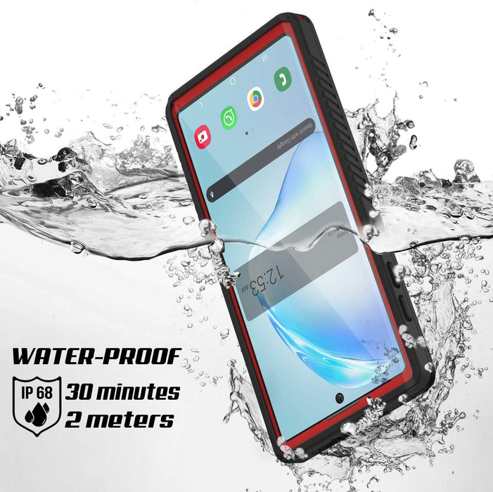 Galaxy Note 10 Case, Punkcase [Extreme Series] Armor Cover W/ Built In Screen Protector [Red] (Color in image: Black)