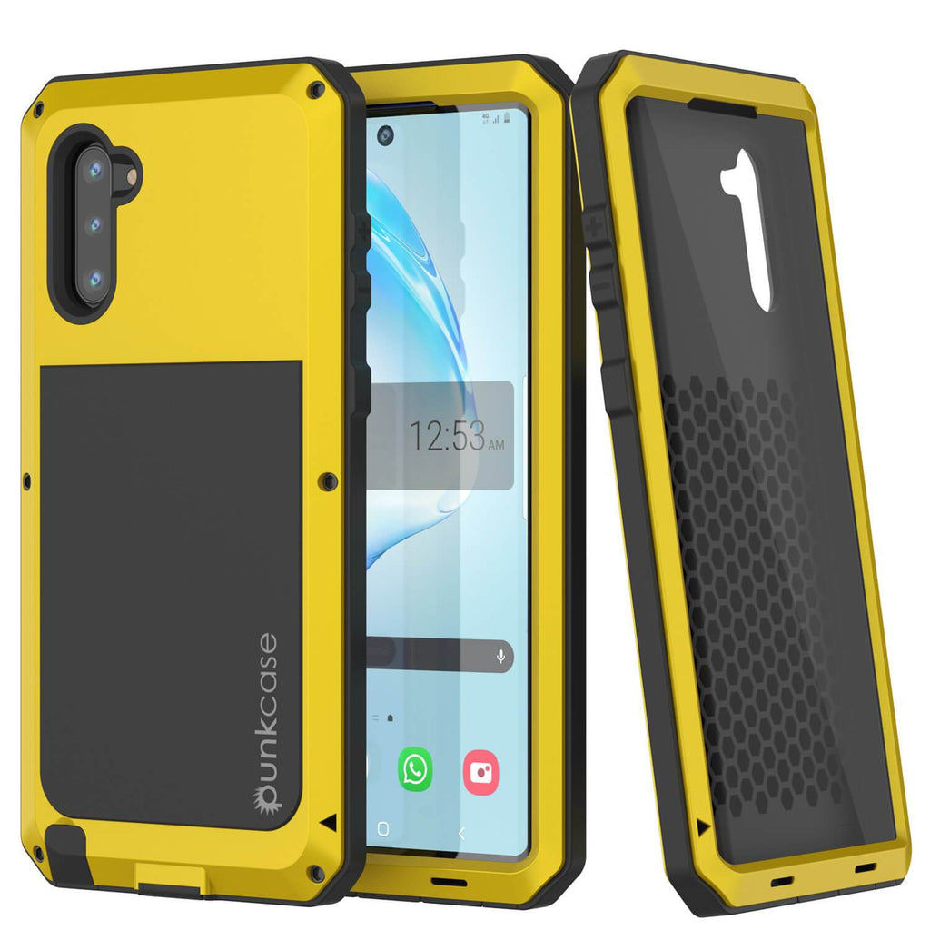 Galaxy Note 10  Case, PUNKcase Metallic Neon Shockproof  Slim Metal Armor Case [Neon] (Color in image: neon)