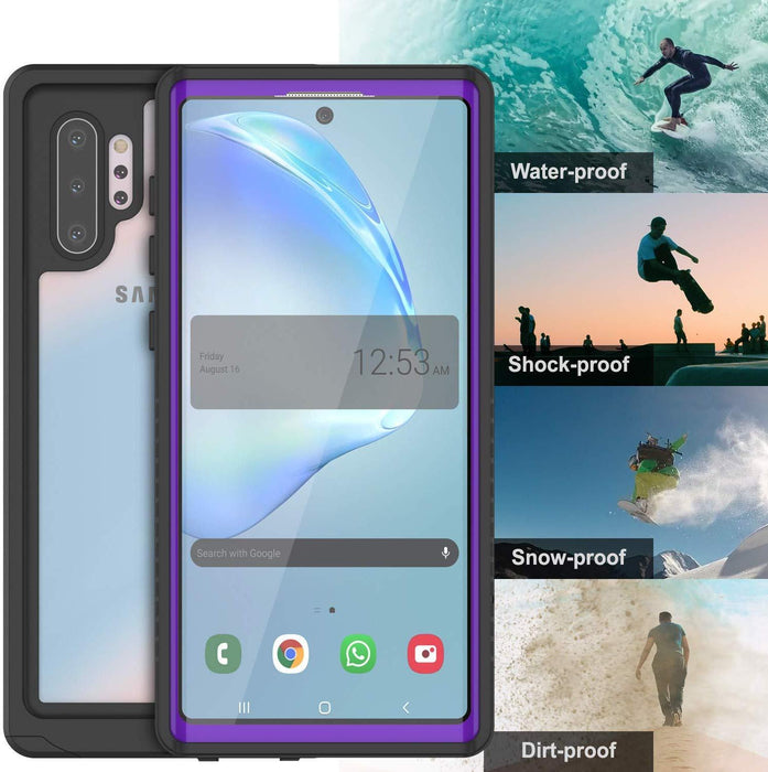 Galaxy Note 10+ Plus Case, Punkcase [Extreme Series] Armor Cover W/ Built In Screen Protector [Purple] (Color in image: Light green)