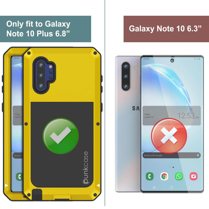 Galaxy Note 10+ Plus  Case, PUNKcase Metallic Neon Shockproof  Slim Metal Armor Case [Neon] 