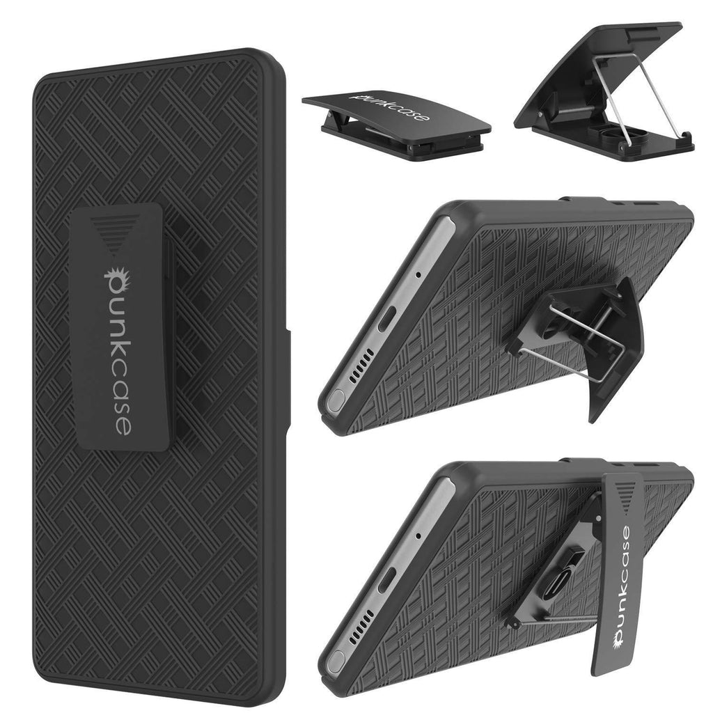 PunkCase Galaxy Note 20 Ultra Case with Screen Protector, Holster Belt Clip & Built-in Kickstand [Black] 