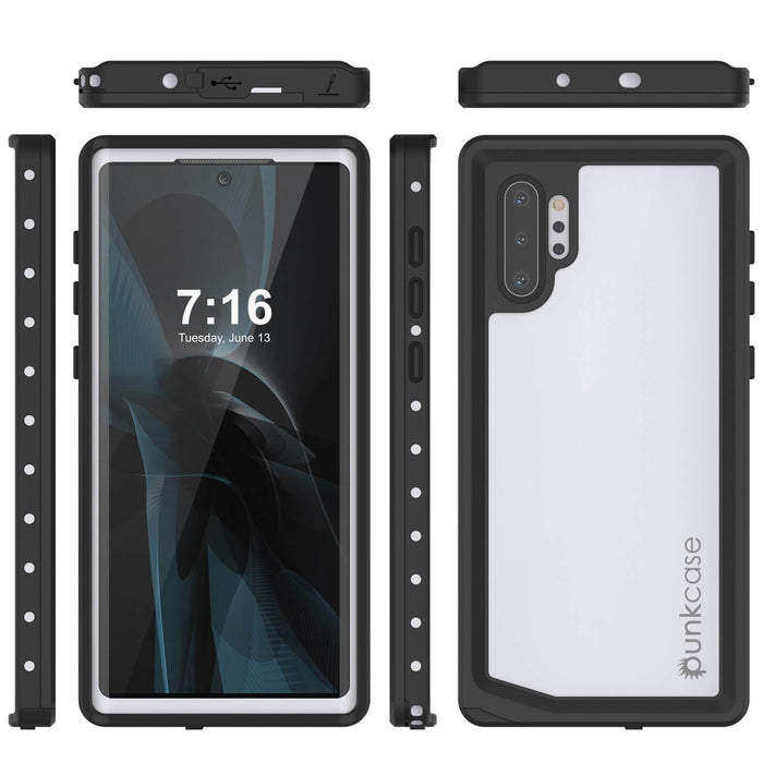 Galaxy Note 10+ Plus Waterproof Case, Punkcase Studstar White Thin Armor Cover (Color in image: light green)