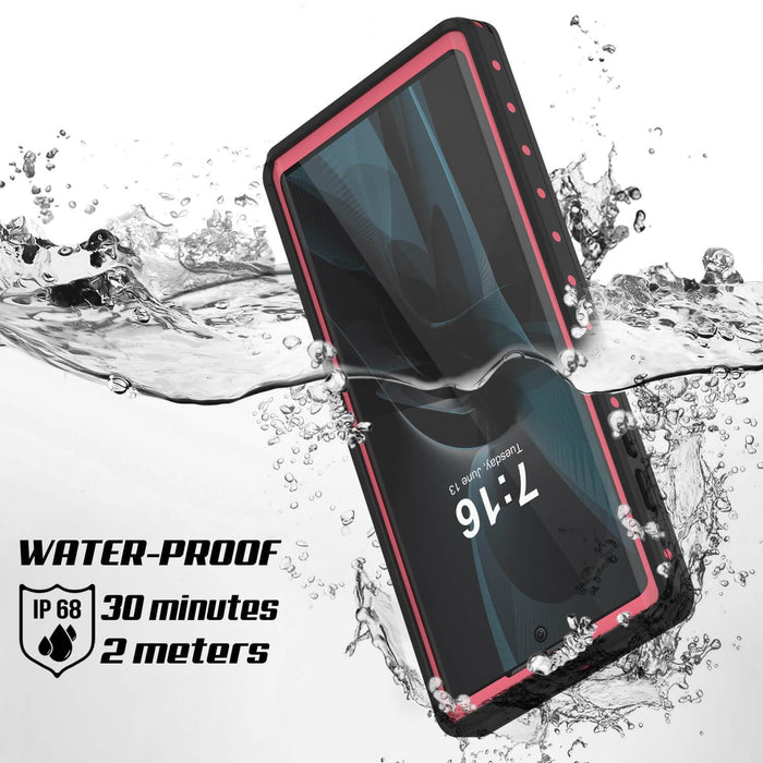 Galaxy Note 10+ Plus Waterproof Case, Punkcase Studstar Pink Thin Armor Cover (Color in image: white)