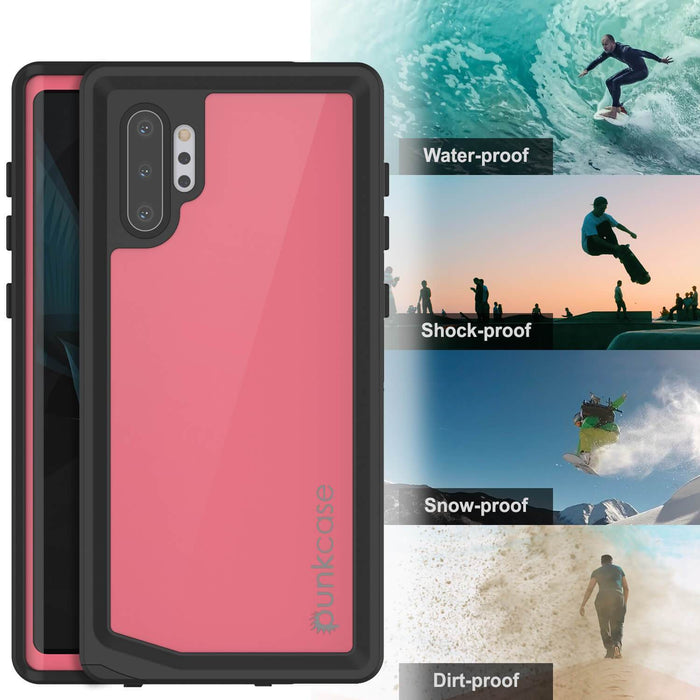 Galaxy Note 10+ Plus Waterproof Case, Punkcase Studstar Pink Thin Armor Cover (Color in image: teal)