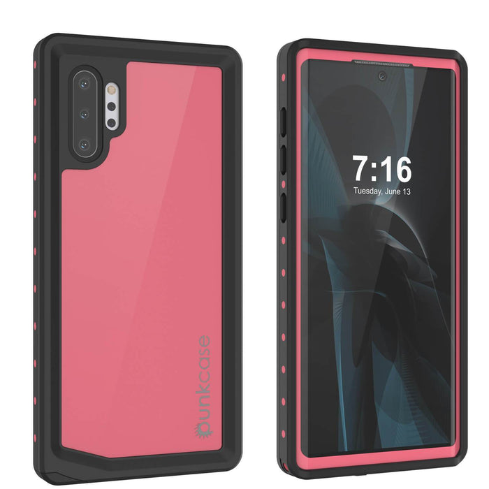 Galaxy Note 10+ Plus Waterproof Case, Punkcase Studstar Pink Thin Armor Cover (Color in image: pink)