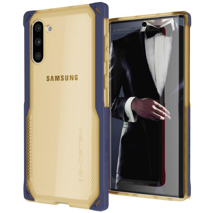CLOAK 4 for Galaxy Note 10+ Plus Shockproof Hybrid Case [Blue-Gold] (Color in image: Blue-Gold)