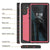 Galaxy Note 10 Waterproof Case, Punkcase Studstar Pink Thin Armor Cover (Color in image: clear)