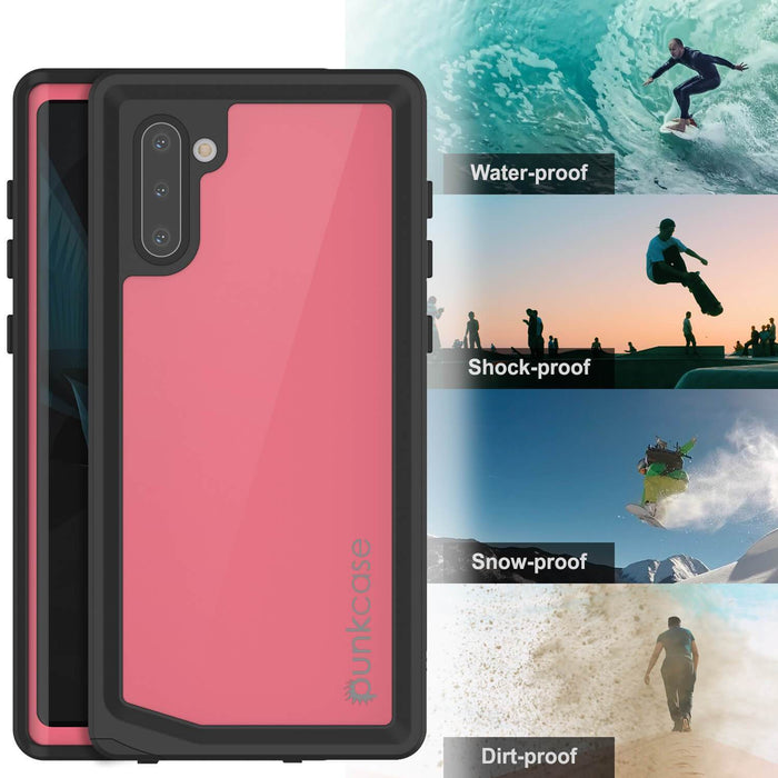 Galaxy Note 10 Waterproof Case, Punkcase Studstar Pink Thin Armor Cover (Color in image: teal)