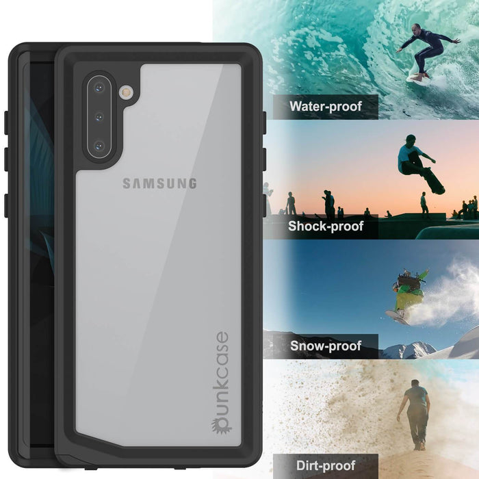 Galaxy Note 10 Waterproof Case, Punkcase Studstar Clear Thin Armor Cover (Color in image: teal)