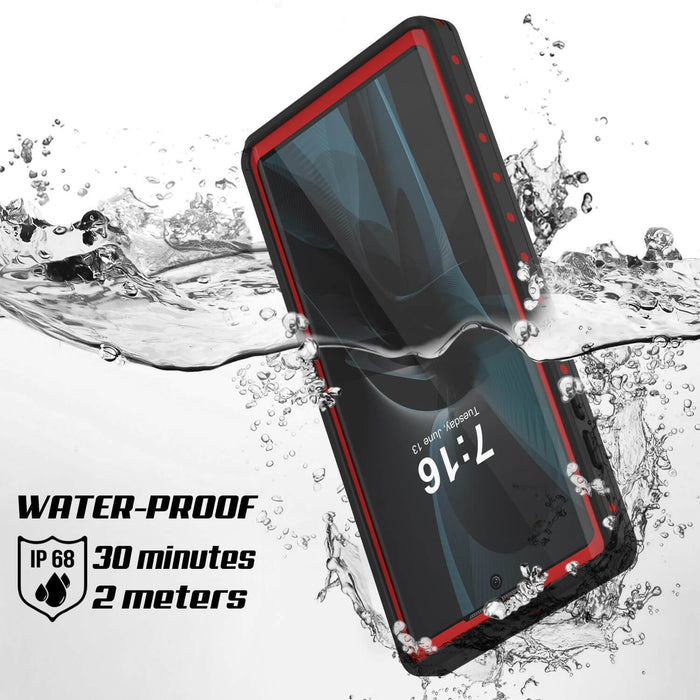 Galaxy Note 10 Waterproof Case, Punkcase Studstar Red Series Thin Armor Cover (Color in image: white)