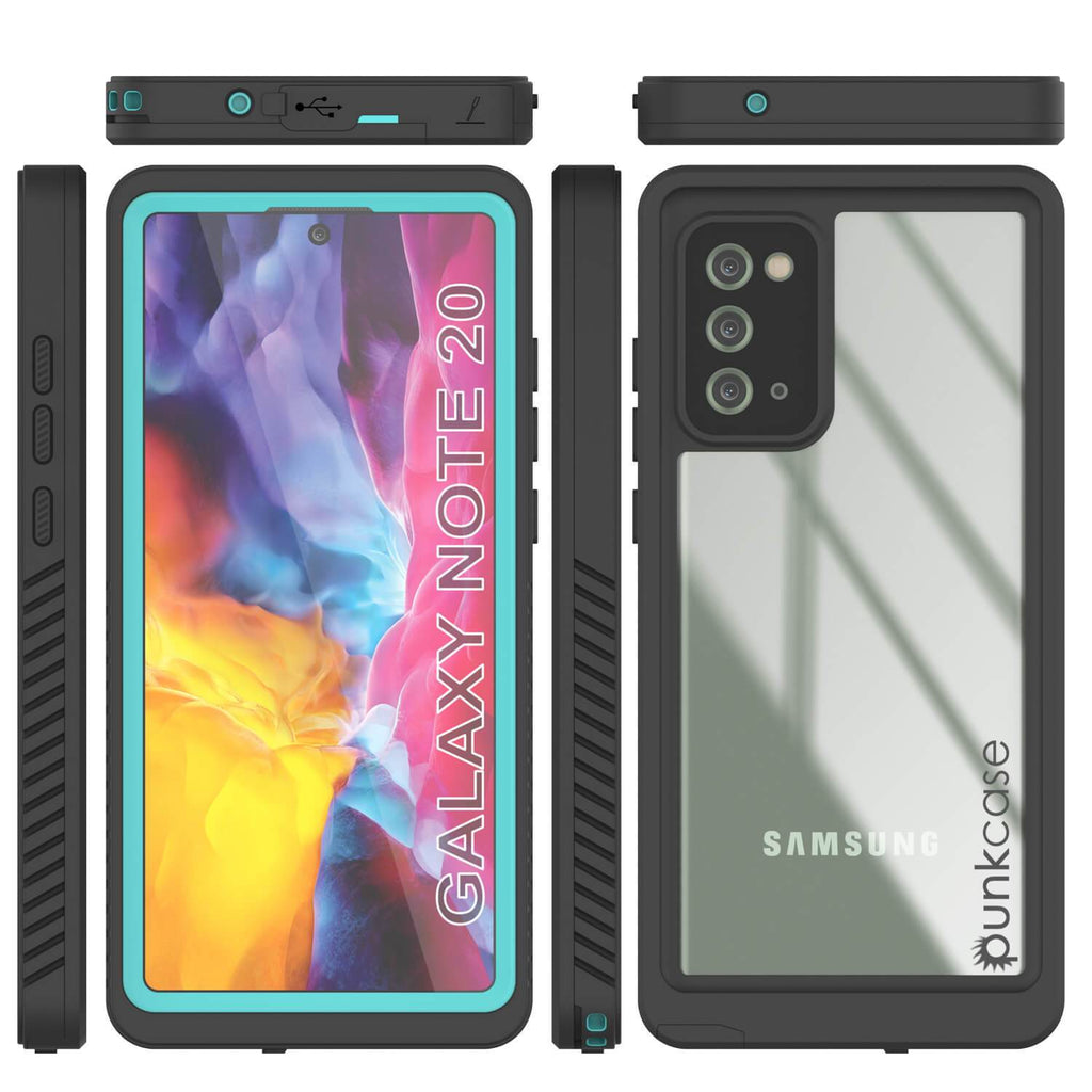 Galaxy Note 20 Case, Punkcase [Extreme Series] Armor Cover W/ Built In Screen Protector [Teal] (Color in image: pink)