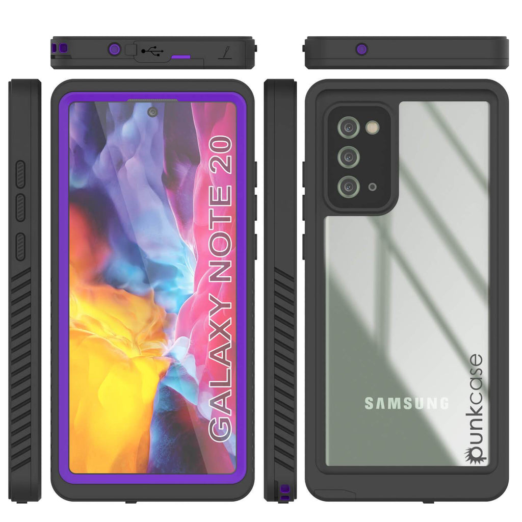 Galaxy Note 20 Case, Punkcase [Extreme Series] Armor Cover W/ Built In Screen Protector [Purple] (Color in image: Light green)