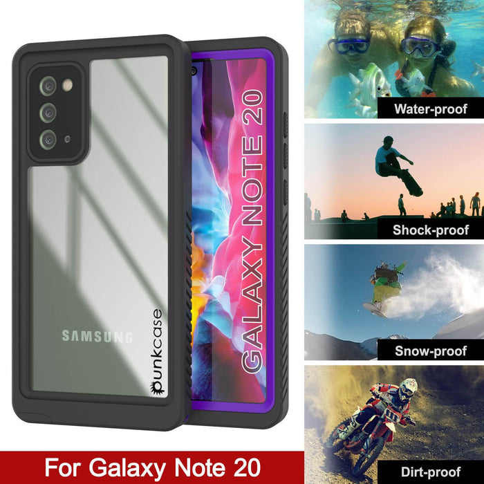 Galaxy Note 20 Case, Punkcase [Extreme Series] Armor Cover W/ Built In Screen Protector [Purple] (Color in image: Light Blue)