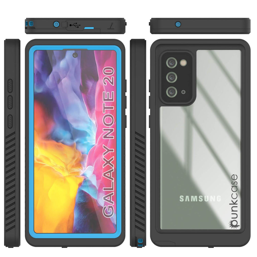 Galaxy Note 20 Case, Punkcase [Extreme Series] Armor Cover W/ Built In Screen Protector [Light Blue] (Color in image: Teal)