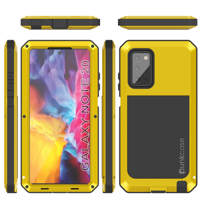 Galaxy Note 20  Case, PUNKcase Metallic Neon Shockproof  Slim Metal Armor Case [Neon] (Color in image: gold)