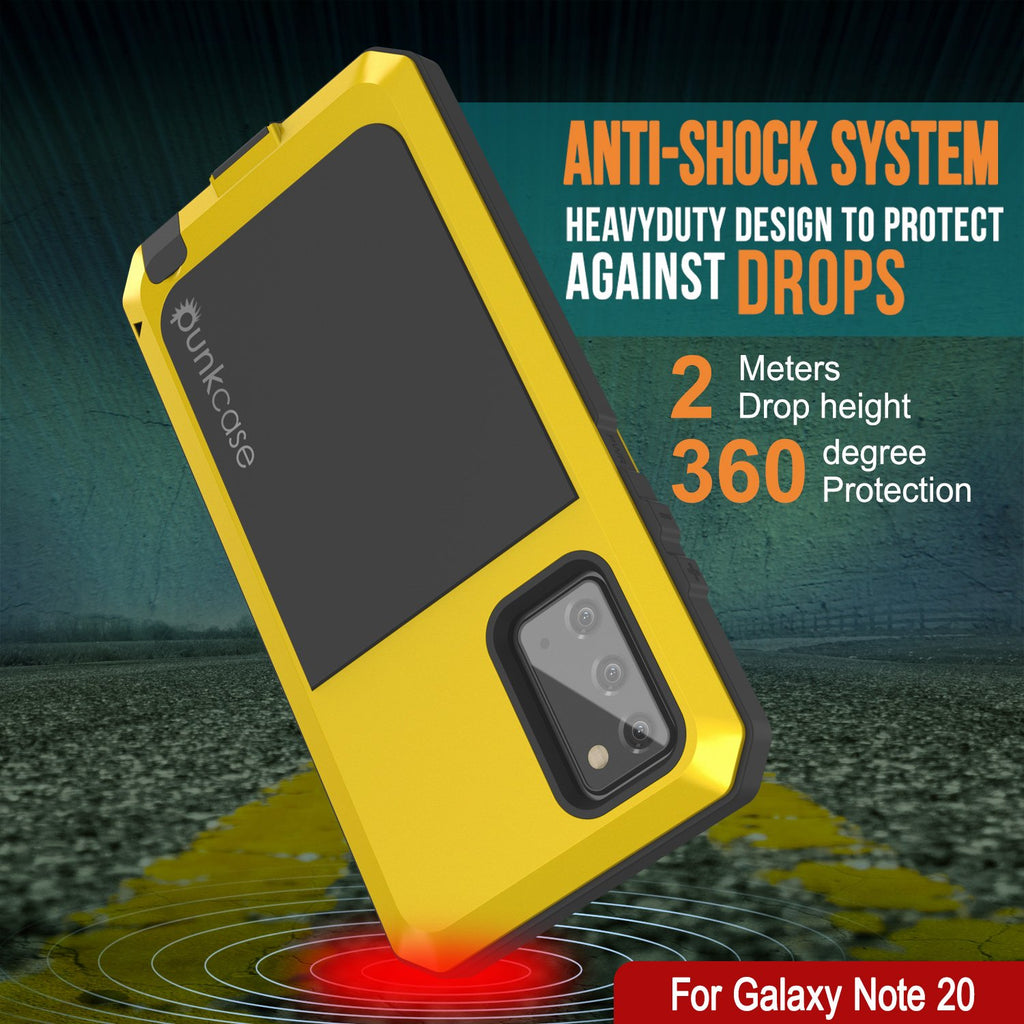 Galaxy Note 20  Case, PUNKcase Metallic Neon Shockproof  Slim Metal Armor Case [Neon] (Color in image: silver)