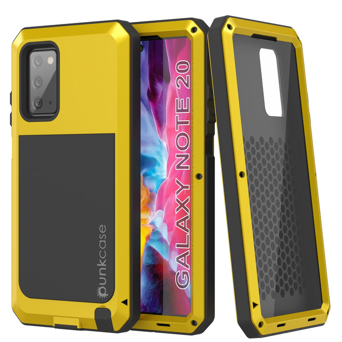 Galaxy Note 20  Case, PUNKcase Metallic Neon Shockproof  Slim Metal Armor Case [Neon] (Color in image: neon)
