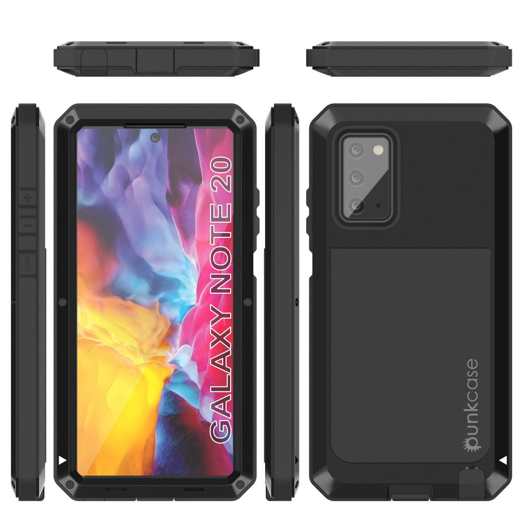 Galaxy Note 20 Ultra Case, PUNKcase Metallic Black Shockproof  Slim Metal Armor Case [Black] (Color in image: white)