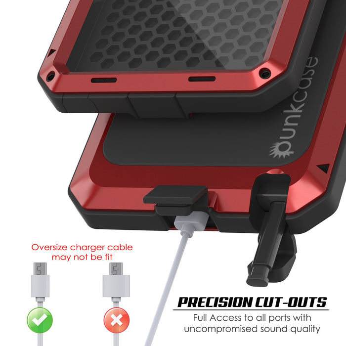 Galaxy Note 20  Case, PUNKcase Metallic Red Shockproof  Slim Metal Armor Case [Red] 