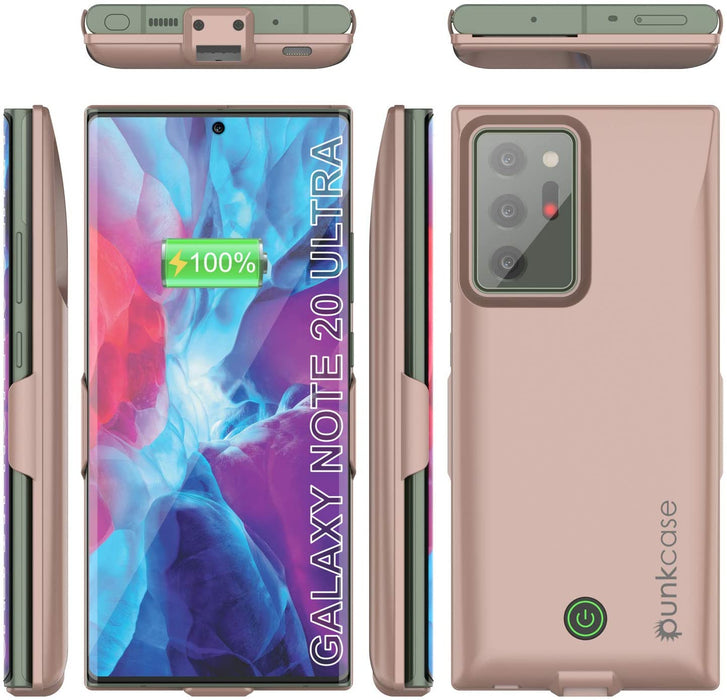 Galaxy Note 20 Ultra 6000mAH Battery Charger PunkJuice 2.0 Slim Case [Rose-Gold] 