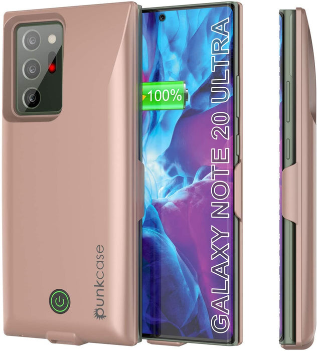 Galaxy Note 20 Ultra 6000mAH Battery Charger PunkJuice 2.0 Slim Case [Rose-Gold] (Color in image: Rose-Gold)