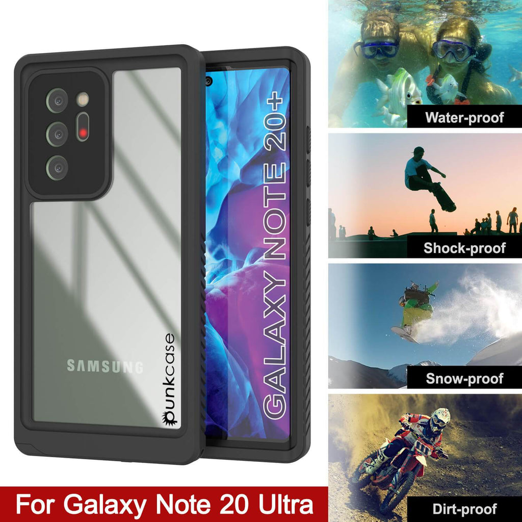 Galaxy Note 20 Ultra Case, Punkcase [Extreme Series] Armor Cover W/ Built In Screen Protector [Clear] (Color in image: Black)