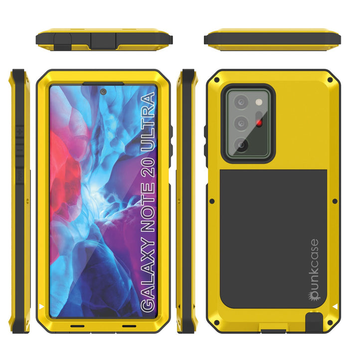 Galaxy Note 20 Ultra  Case, PUNKcase Metallic Neon Shockproof  Slim Metal Armor Case [Neon] (Color in image: gold)