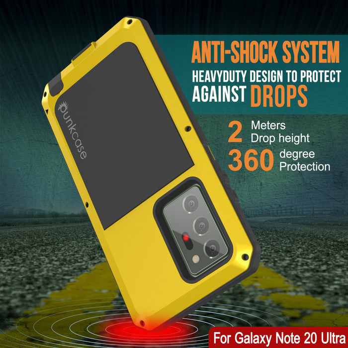 Galaxy Note 20 Ultra  Case, PUNKcase Metallic Neon Shockproof  Slim Metal Armor Case [Neon] (Color in image: silver)