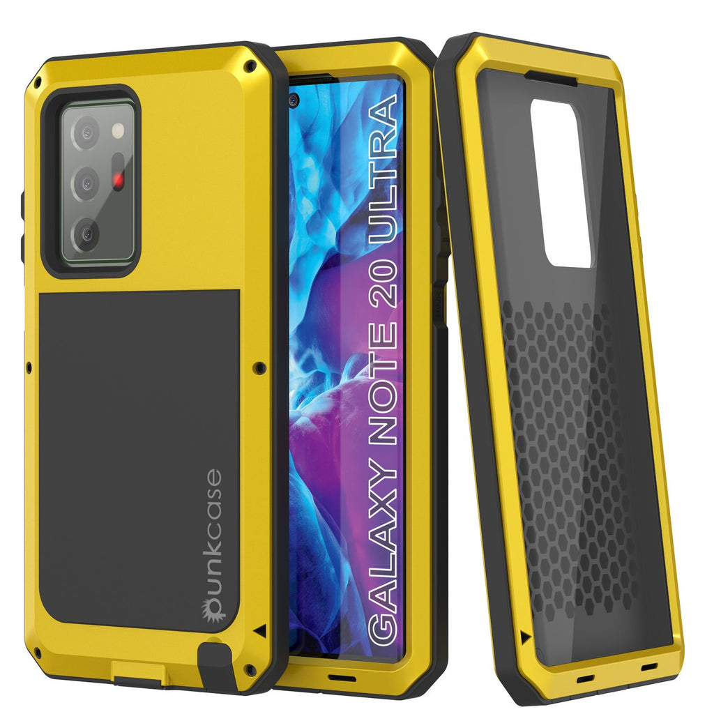 Galaxy Note 20 Ultra  Case, PUNKcase Metallic Neon Shockproof  Slim Metal Armor Case [Neon] (Color in image: neon)