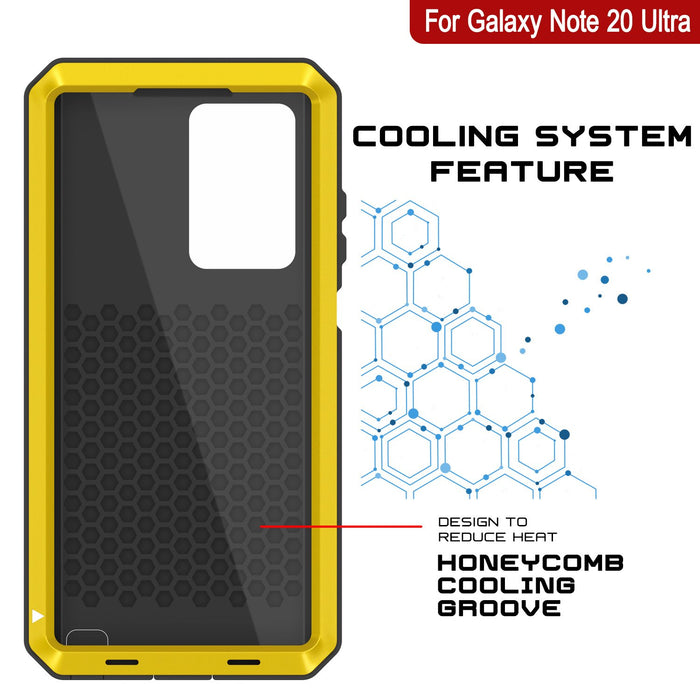 Galaxy Note 20 Ultra  Case, PUNKcase Metallic Neon Shockproof  Slim Metal Armor Case [Neon] (Color in image: black)