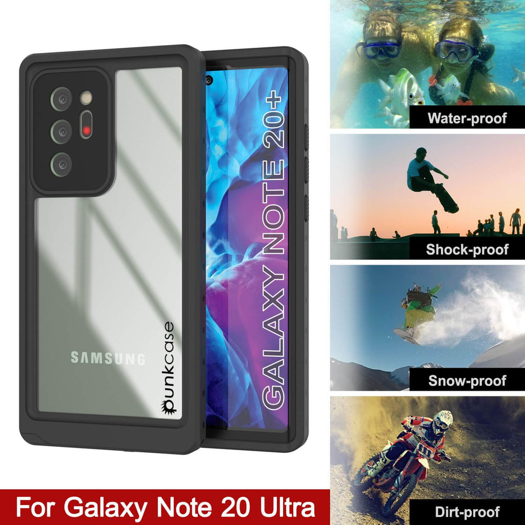 Galaxy Note 20 Ultra Waterproof Case, Punkcase Studstar Clear Thin Armor Cover (Color in image: light green)