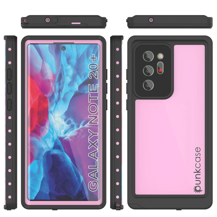 Galaxy Note 20 Ultra Waterproof Case, Punkcase Studstar Pink Thin Armor Cover (Color in image: red)
