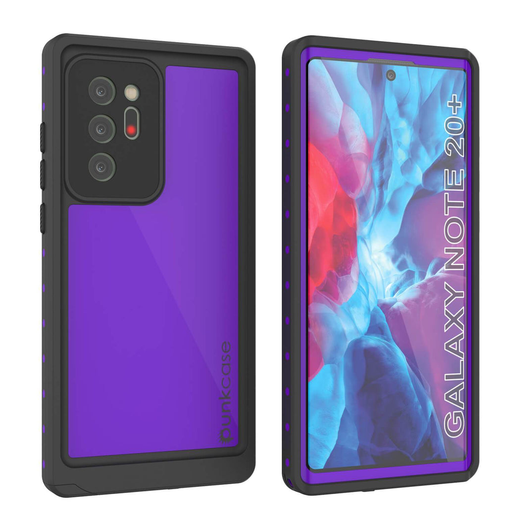 Galaxy Note 20 Ultra Waterproof Case, Punkcase Studstar Purple Series Thin Armor Cover (Color in image: purple)