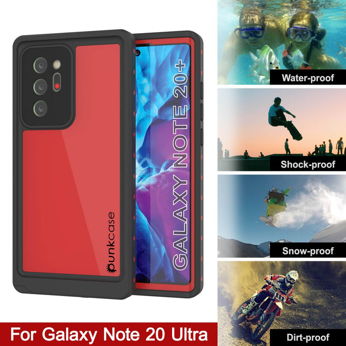 Galaxy Note 20 Ultra Waterproof Case, Punkcase Studstar Red Series Thin Armor Cover (Color in image: light blue)
